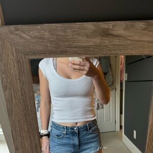Zara white scoop neck top